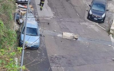Enna, crolla un pezzo della protezione di viale Paolo e Caterina Savoca