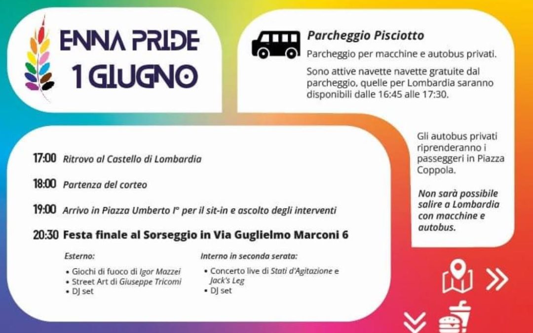 Diritti civili, domani l’Enna Pride. Ecco il programma