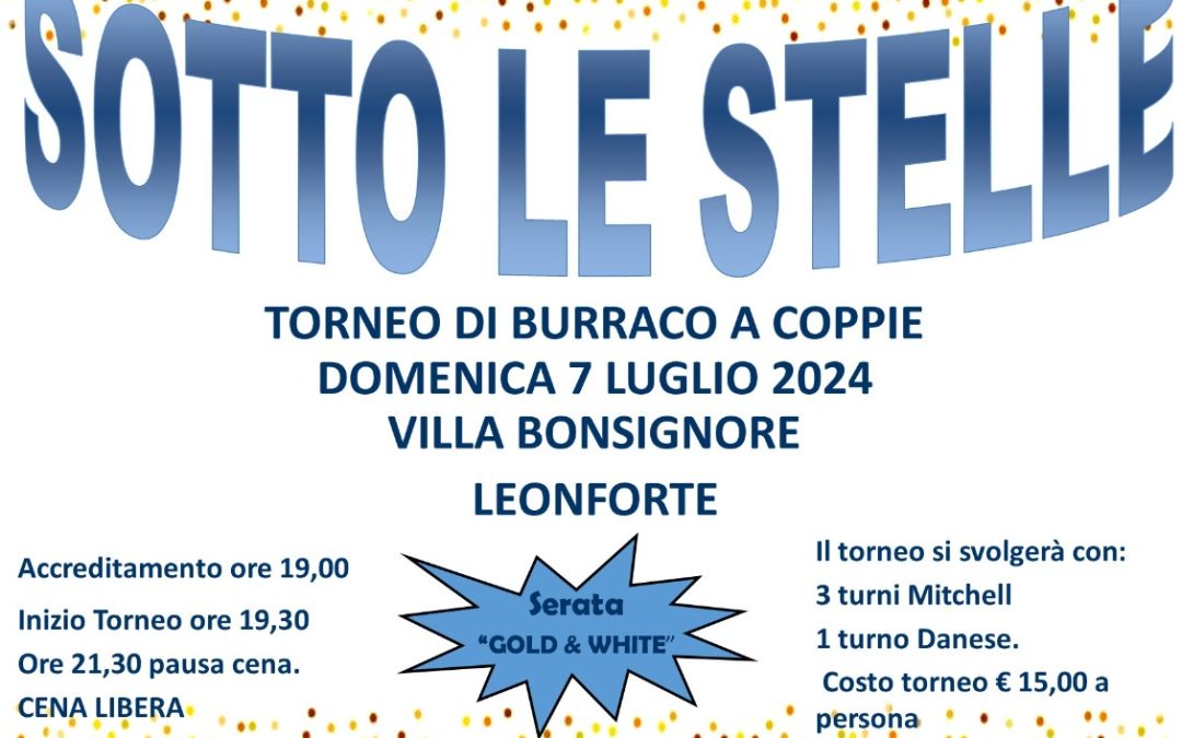 A Leonforte burraco “Sotto le stelle”, domani sera nella Villa Bonsignore