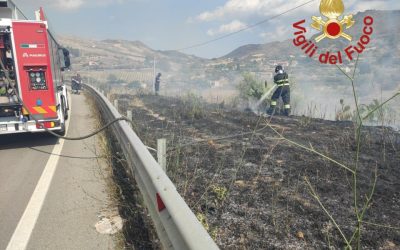 Enna, fiamme e roghi in contrada Bruchito: disagi lungo la SS 117