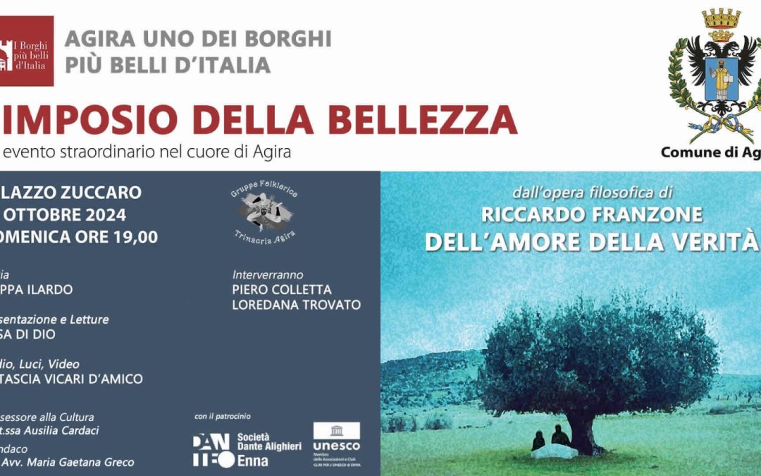 Agira celebra la bellezza e il pensiero filosofico con il “Simposio della Bellezza”