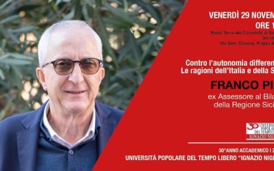 Piazza Armerina, Contro l’autonomia differenziata interviene Franco Piro, 2° incontro UPTL