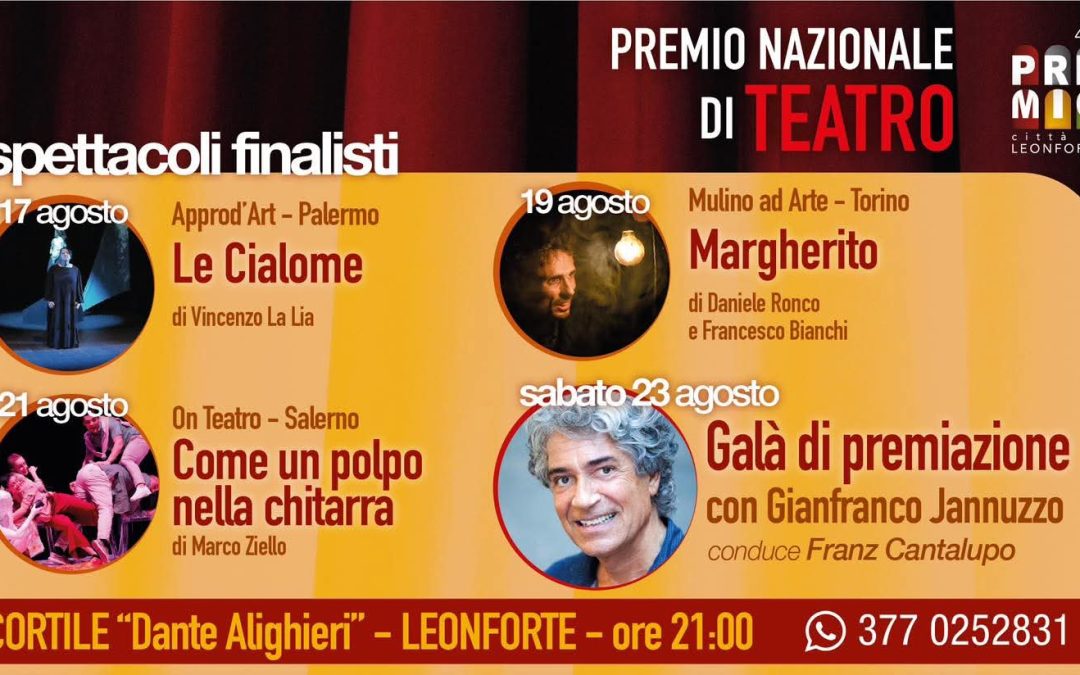 Premio Leonforte, sabato 23 agosto il Galà di premiazione per le compagnie teatrali