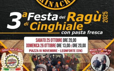 Leonforte si prepara alla 3ª Festa del Ragù di Cinghiale: sapori autentici e tradizione in piazza