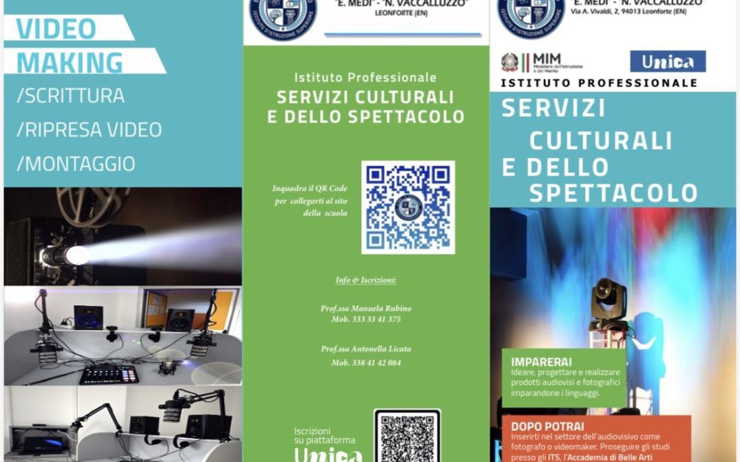 All’I.I.S. “Medi-Vaccalluzzo” di Leonforte arriva l’indirizzo professionale Servizi culturali e dello spettacolo