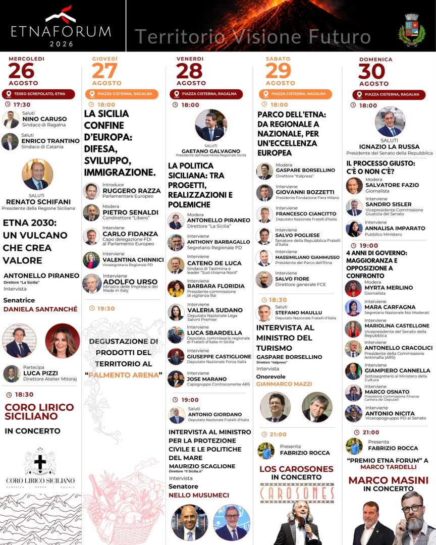 Al via EtnaForum, cinque giorni dedicati alla Sicilia del futuro
