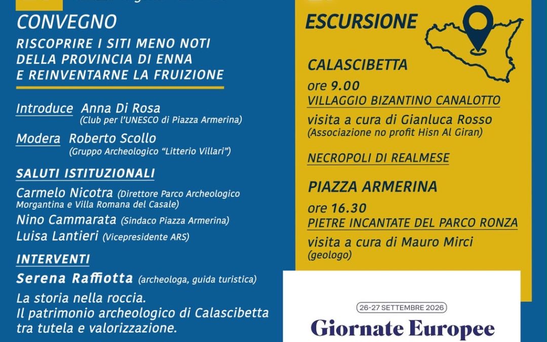 Piazza Armerina, Giornate europee del Patrimonio: alla riscoperta delle Pietre Incantate